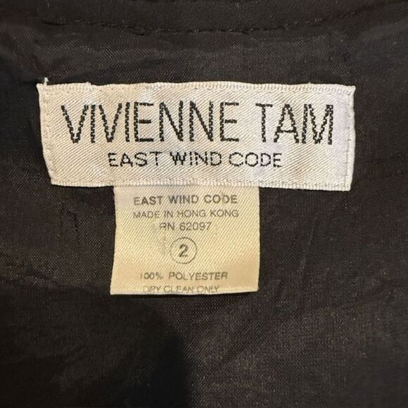 Vivienne Tam East Wind Code Vintage Chiffon Pleated Mini Dress Black Size Medium - Picture 4 of 8